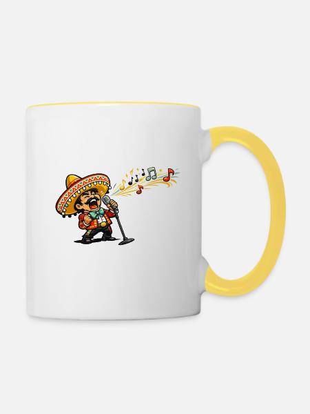 Viva Mariachi Bühnenkraft - Tasse zweifarbig - Weiß/Gelb