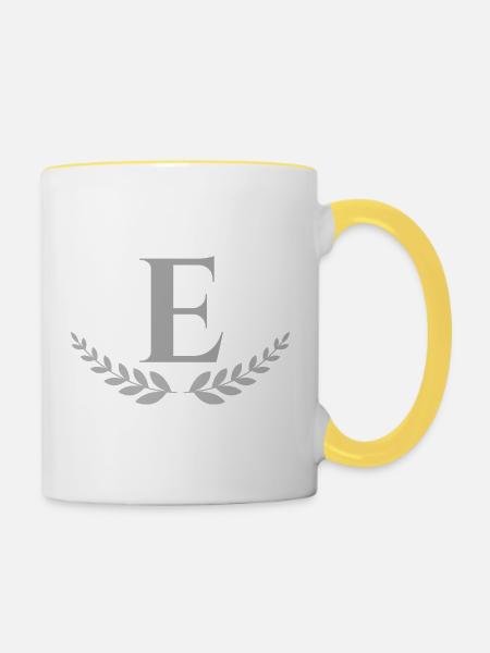 E - Tasse zweifarbig - Weiß/Gelb