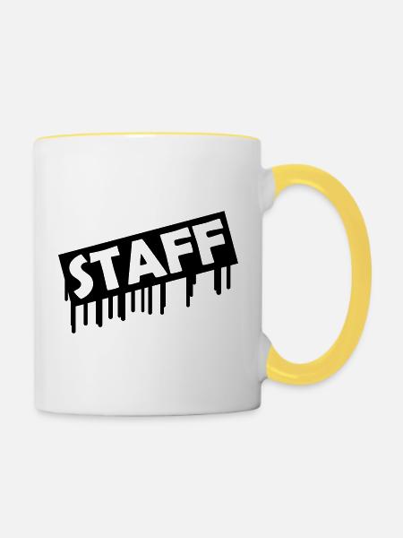 staff - Tasse zweifarbig - Weiß/Gelb