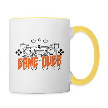 Game Over Retro Orange Bold - Contrasting Mug - white/yellow - Right