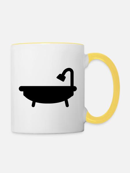 Badewanne - Tasse zweifarbig - Weiß/Gelb