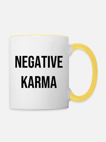 Negative Karma - Tasse zweifarbig - Weiß/Gelb