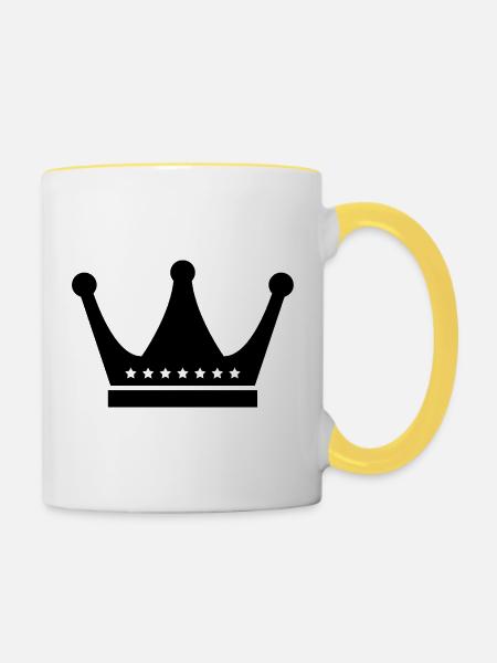 Krone - Tasse zweifarbig - Weiß/Gelb