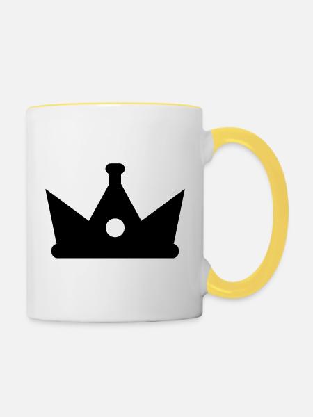 Krone - Tasse zweifarbig - Weiß/Gelb