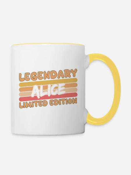 Alice - Tasse zweifarbig - Weiß/Gelb