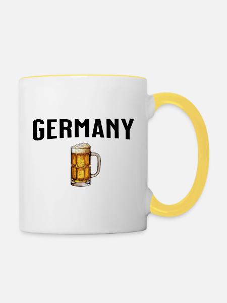 Germany Beer - Tasse zweifarbig - Weiß/Gelb