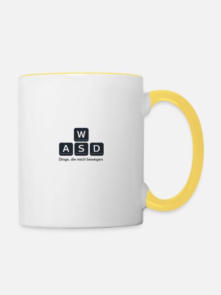 Dinge Die Mich Bewegen WASD PC - Tasse zweifarbig - Weiß/Gelb