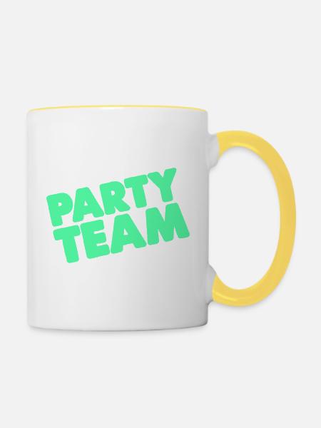 Partyteam Neon Glow - Tasse zweifarbig - Weiß/Gelb