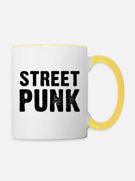 Street Punk - Tasse zweifarbig - Weiß/Gelb