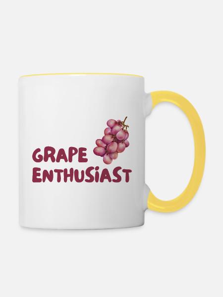 Traubenliebhaber Grapes Enthusiast - Tasse zweifarbig - Weiß/Gelb