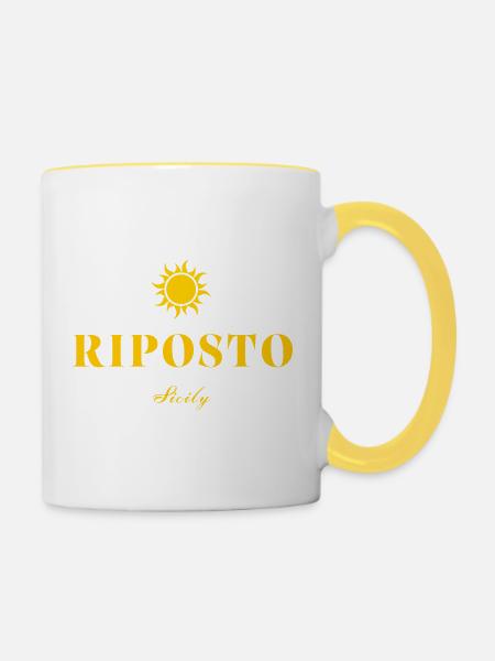 Riposto Sizilien Sonne - Tasse zweifarbig - Weiß/Gelb