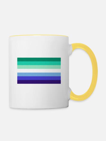 Homosexuelle Flagge - Tasse zweifarbig - Weiß/Gelb