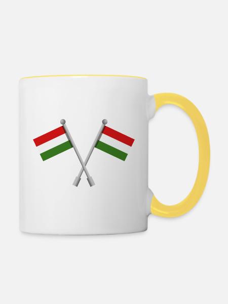 Ungarische Flagge - Tasse zweifarbig - Weiß/Gelb