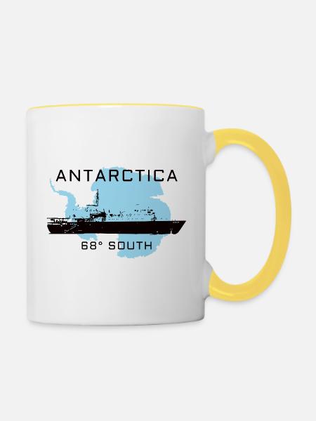 Antarktika Expedition 68°S - Tasse zweifarbig - Weiß/Gelb