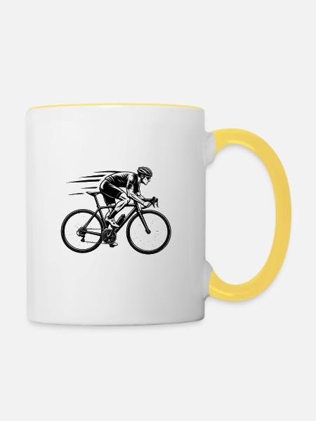 Volle Fahrt ! - Tasse zweifarbig - Weiß/Gelb