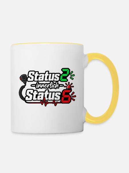 Status2 Innerlich Status6 - Tasse zweifarbig - Weiß/Gelb