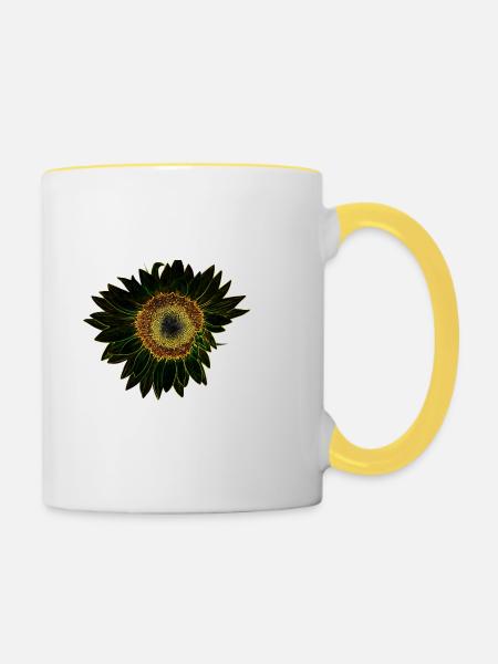 Leuchtende Sonnenblume Icon - Tasse zweifarbig - Weiß/Gelb