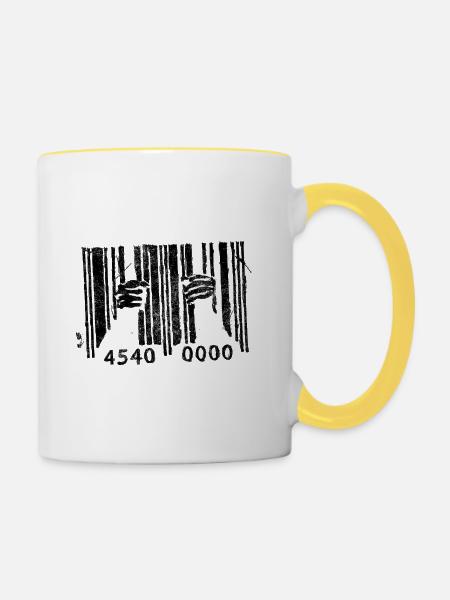 BARSCODE - Tasse zweifarbig - Weiß/Gelb