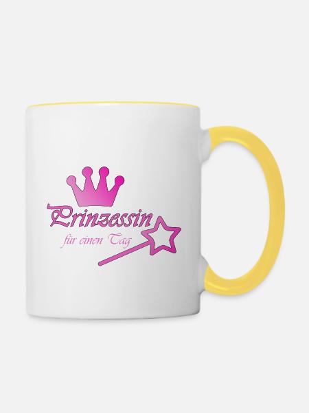 Prinzessin - Tasse zweifarbig - Weiß/Gelb