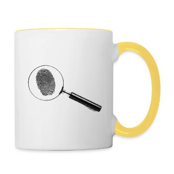 Lupe - Tasse zweifarbig - Weiß/Gelb - Rechts