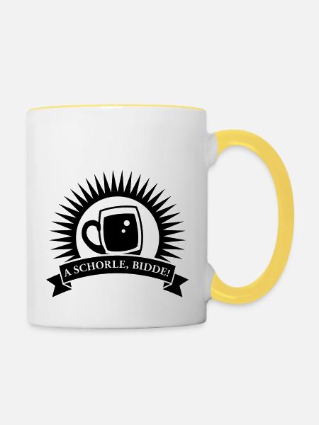 Schorle - Tasse zweifarbig - Weiß/Gelb