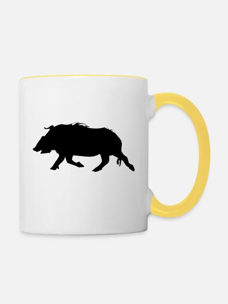 pig10 - Tasse zweifarbig - Weiß/Gelb
