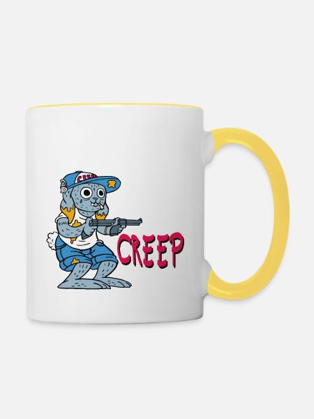 Creep - Tasse zweifarbig - Weiß/Gelb