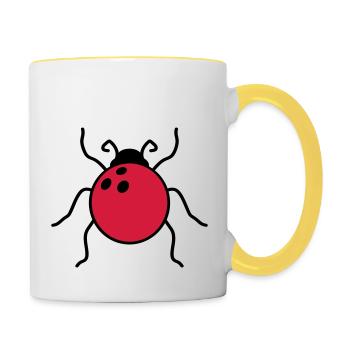 bowling sport club bowling alley bowling alley - Contrasting Mug - white/yellow - Right