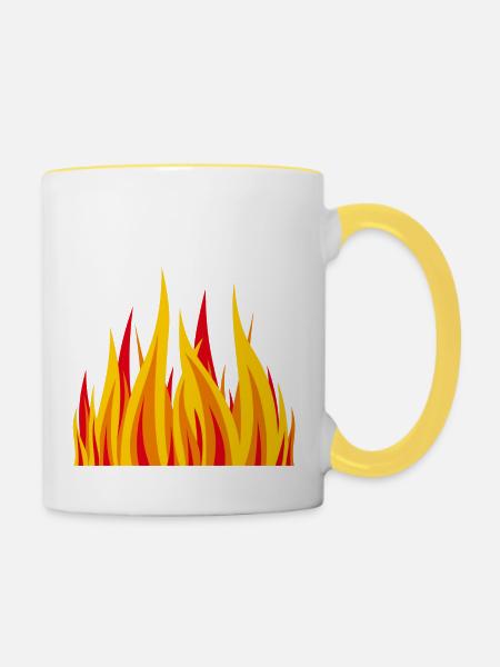 Fire 2 - Tasse zweifarbig - Weiß/Gelb