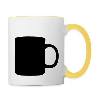 tasse - Tasse zweifarbig - Weiß/Gelb - Rechts
