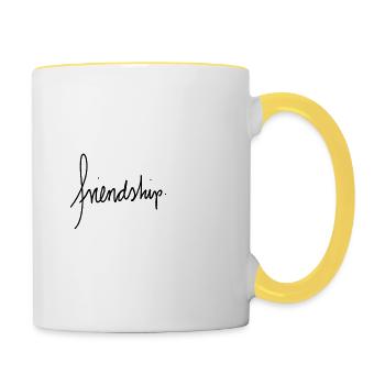 amitié. - Mug contrasté - blanc/jaune - Droite