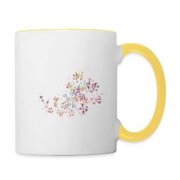schmetterling - Tasse zweifarbig - Weiß/Gelb - Rechts