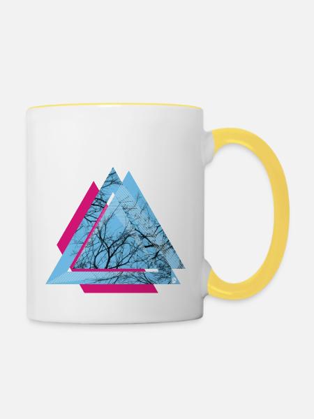 AD Triangle - Tasse zweifarbig - Weiß/Gelb