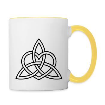 Celtic Heart Irish Patricks Day Keltisches Herz - Tasse zweifarbig - Weiß/Gelb - Rechts