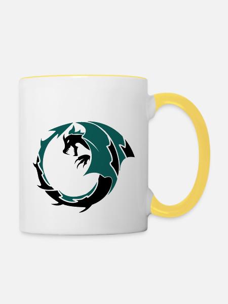 dragon_002 - Tasse zweifarbig - Weiß/Gelb