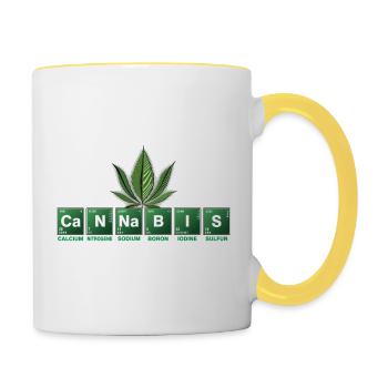 cannabis - Contrasting Mug - white/yellow - Right