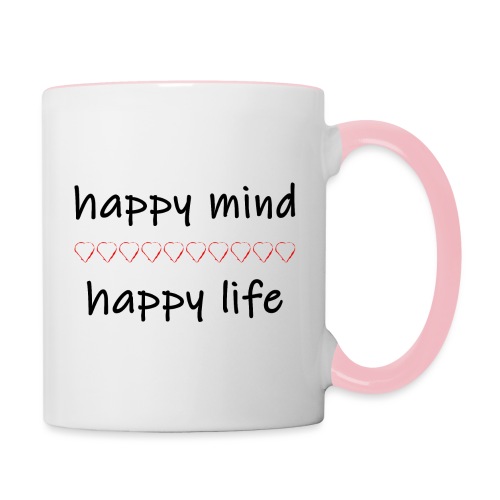 happy mind - happy life - Tasse zweifarbig