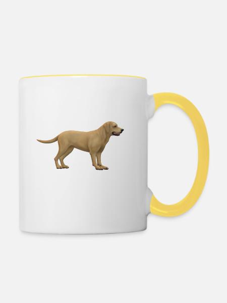 Hunde Design - Tasse zweifarbig - Weiß/Gelb