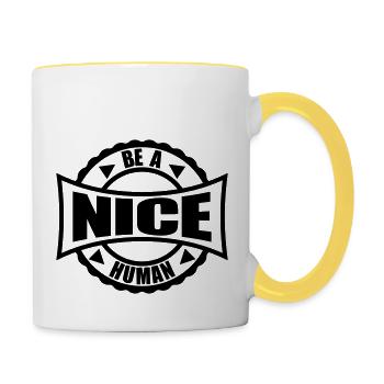 Stamp Round Nice - Contrasting Mug - white/yellow - Right
