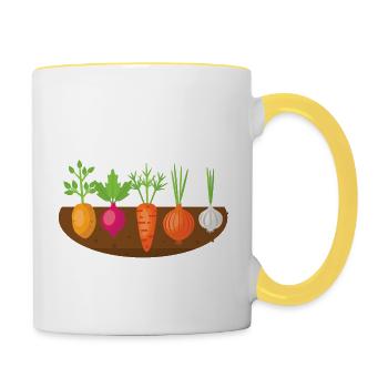 Jardin jardin - Mug contrasté - blanc/jaune - Droite