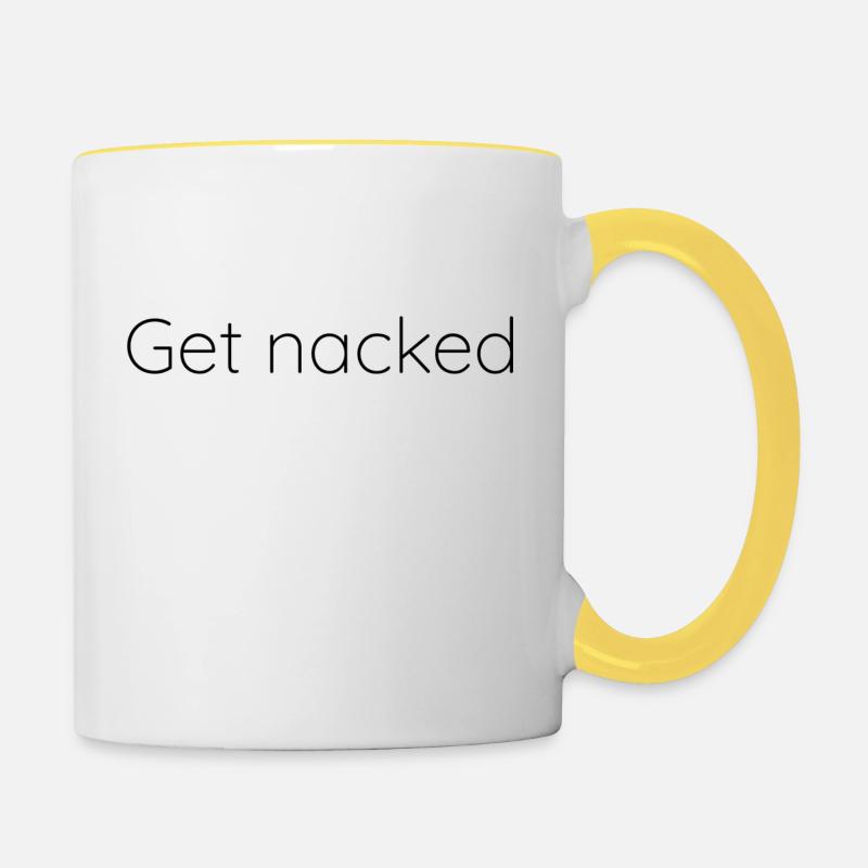 Get nacked - Contrasting Mug - white/yellow