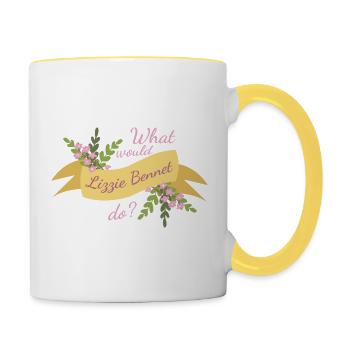 Was würde Lizzie Bennet tun? Ⅱ - Tasse zweifarbig - Weiß/Gelb - Rechts