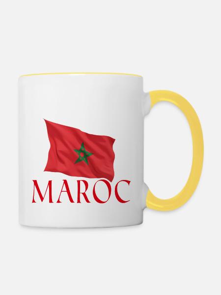 Marokko - Tasse zweifarbig - Weiß/Gelb