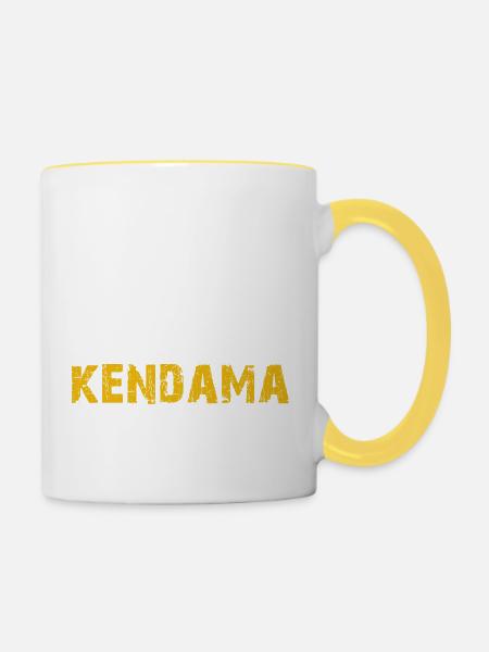 essen schlaf kendama wiederholen - Tasse zweifarbig - Weiß/Gelb