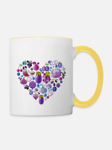 organisch - Tasse zweifarbig - Weiß/Gelb