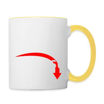 Fühl dich gedisst - Version 3 - Tasse zweifarbig - Weiß/Gelb - Rechts