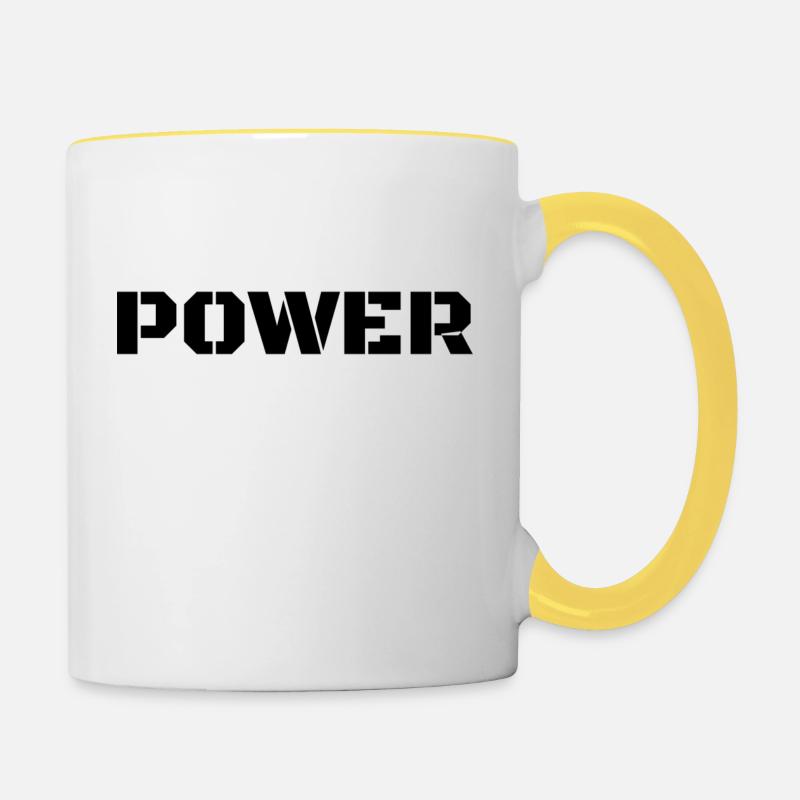 Power - Contrasting Mug - white/yellow