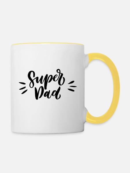 Superdad - Tasse zweifarbig - Weiß/Gelb