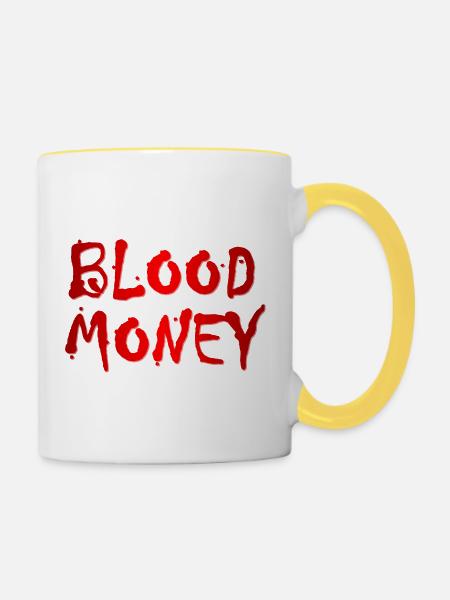 BLOOD MONEY - Tasse zweifarbig - Weiß/Gelb