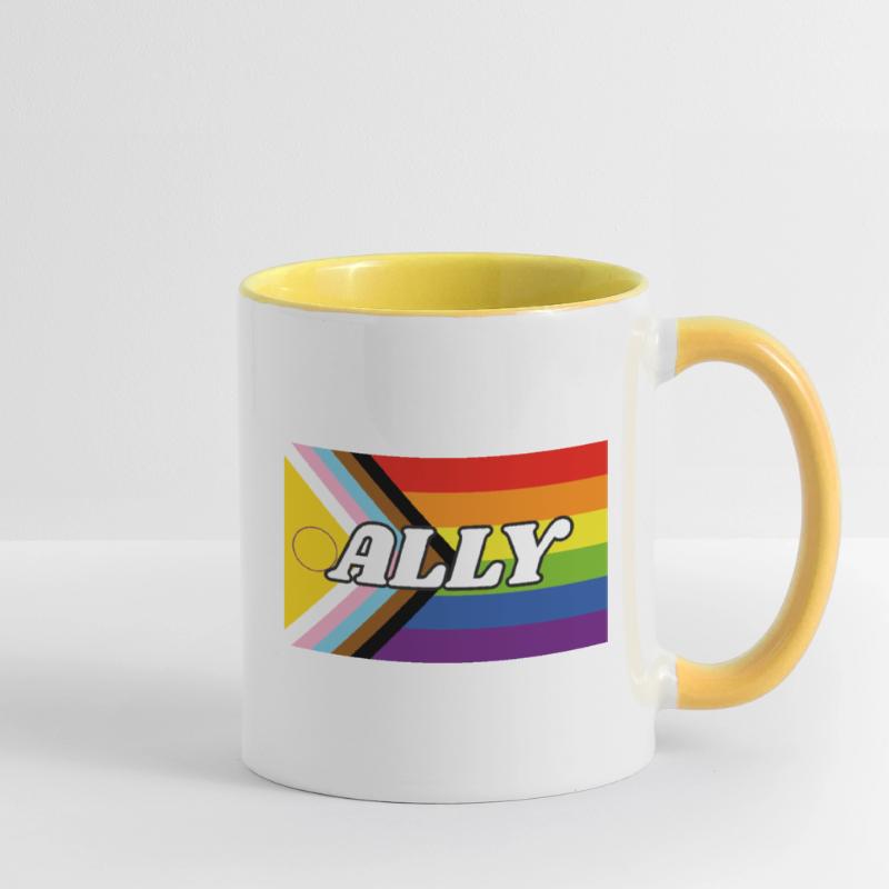 Drapeau de progrès Ally Inclusive Pride Mug contrasté